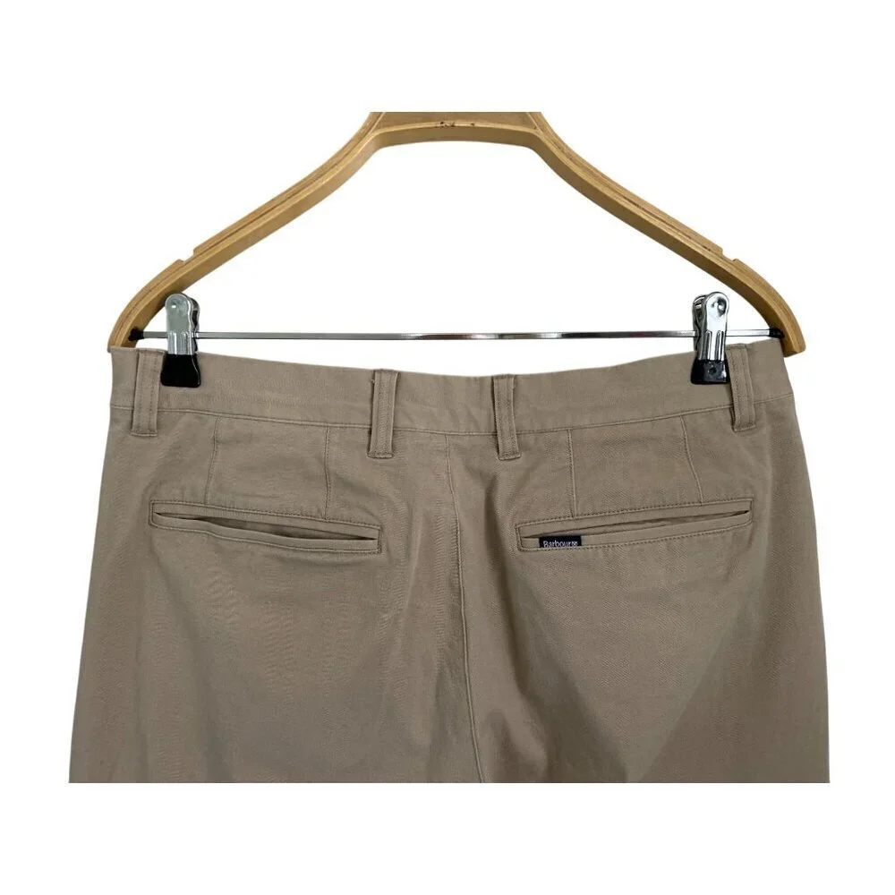 BARBOUR Tailored Casual Pants Cotton Chino Khaki Beige Size 32/24